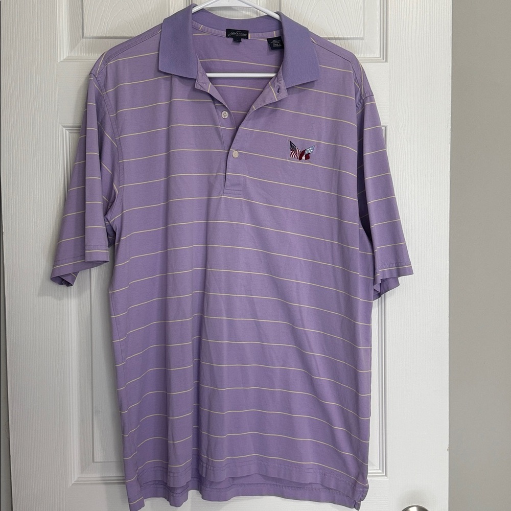 Purple Striped golf Polo Shirt